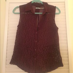 Sleeveless sheer top