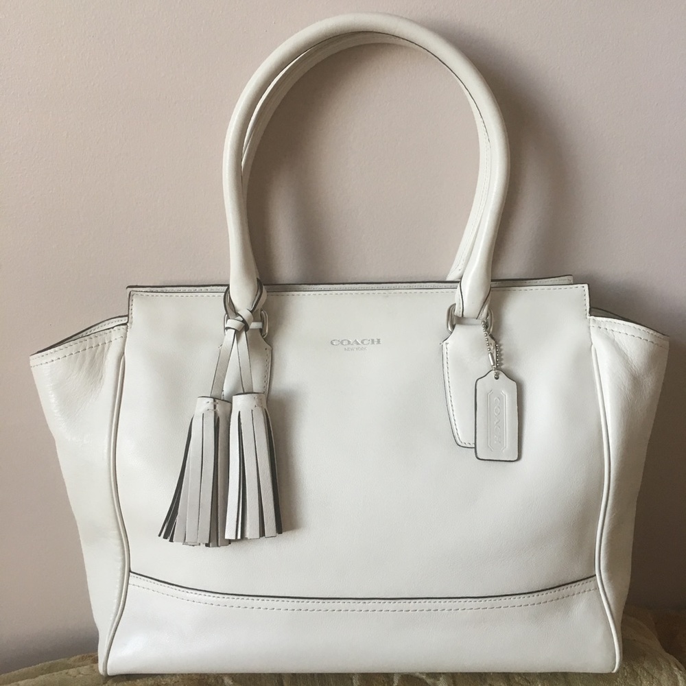COACH White Leather Legacy Candace Carryall Tote