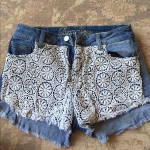 blue jean shorts