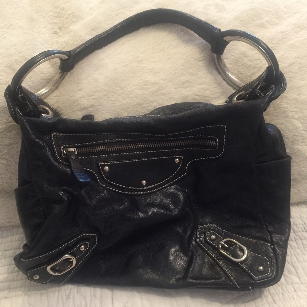 Helen Welsh small black leather shoulder bag