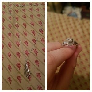 Diamond ring and necklace