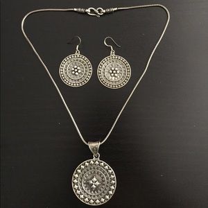 Sterling Silver Earring + Necklace Set
