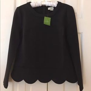 Kate Spade Ponte Scalloped Crop Top