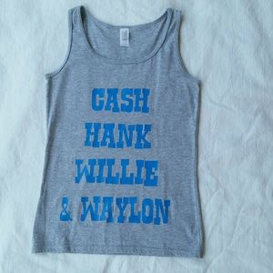 Cash Hank Willie & Waylon tank sz small