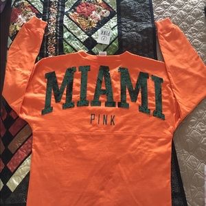 VS Pink Bling Spirit Jersey- University of Miami