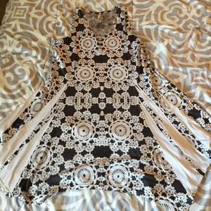 One size dress brown and white