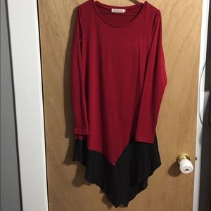 Long sleeve asymmetrical dress