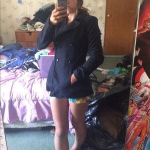Dark navy light pea coat