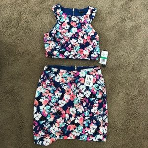 Top and Skirt Floral - Two Piece Outfit