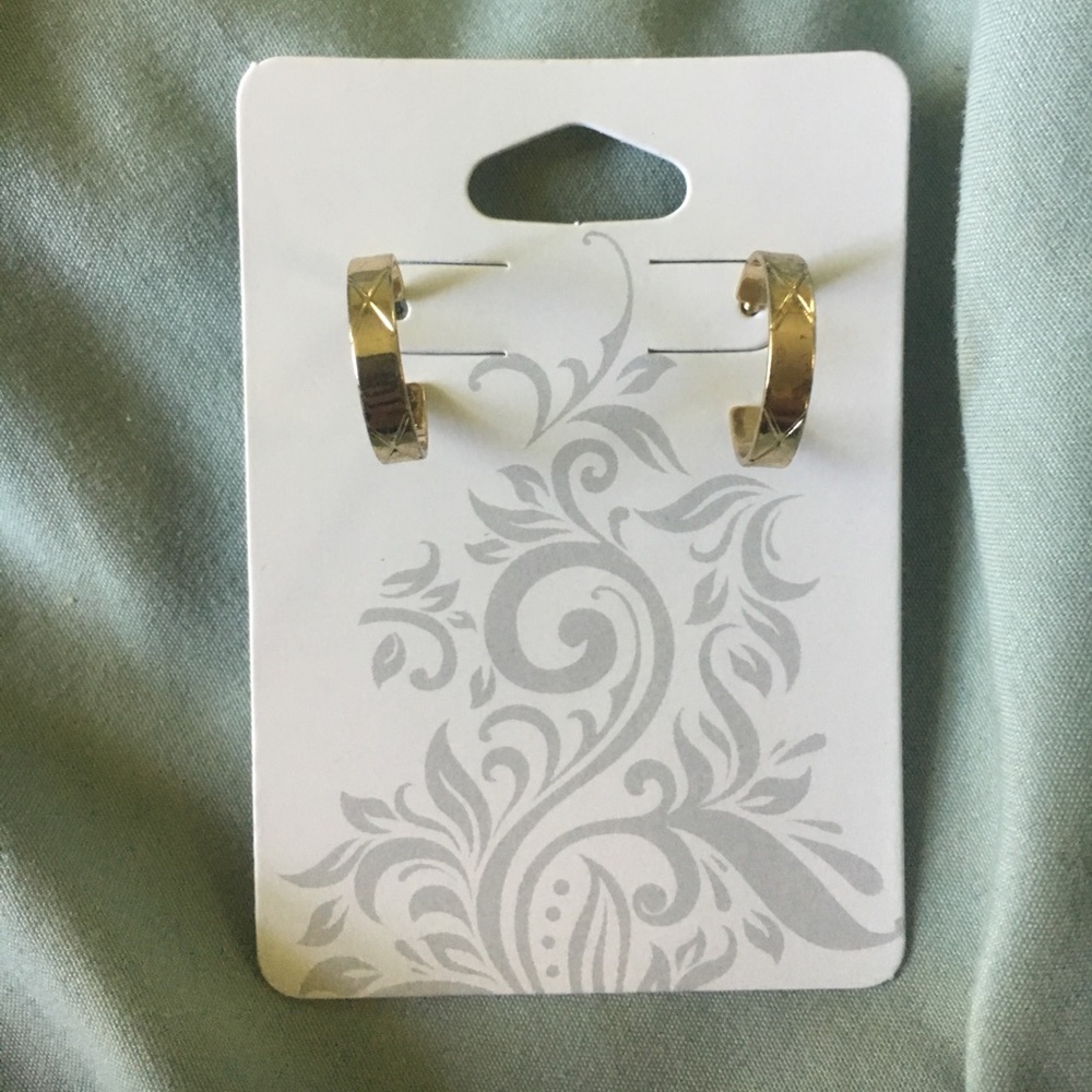 Gold Hoops with Etching