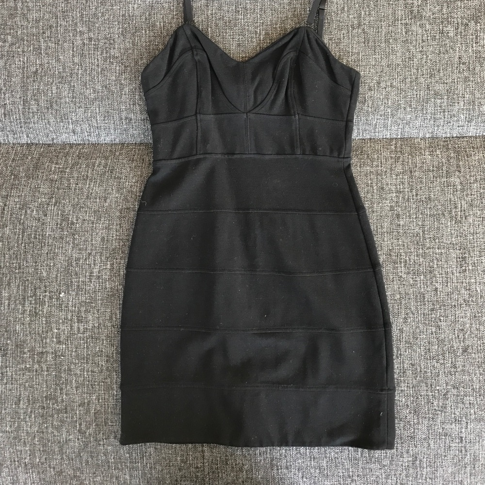 Black mini bandage dress