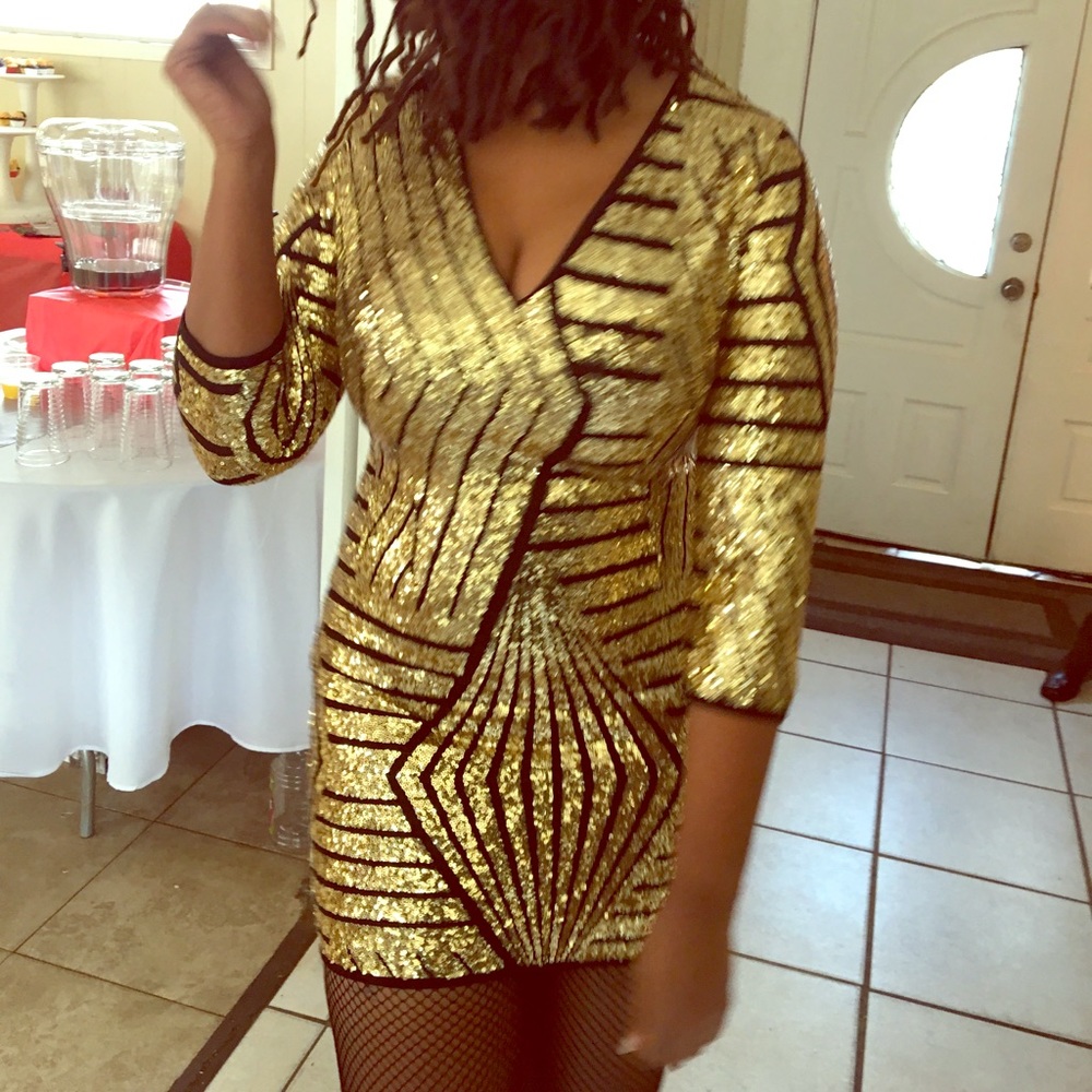 Gold and Black Sequin dress