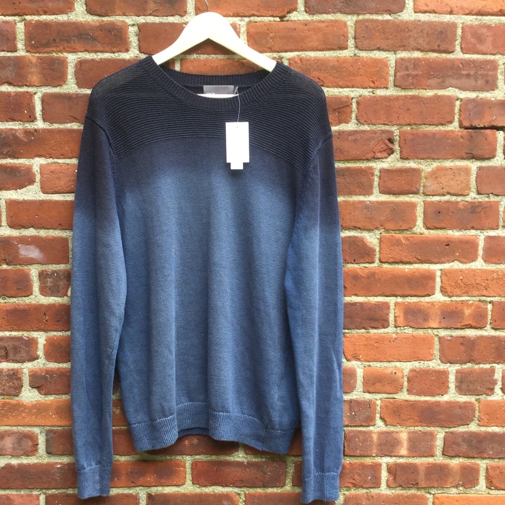NWT Men's Vince Blue Dip Dyed Ombré Sweater