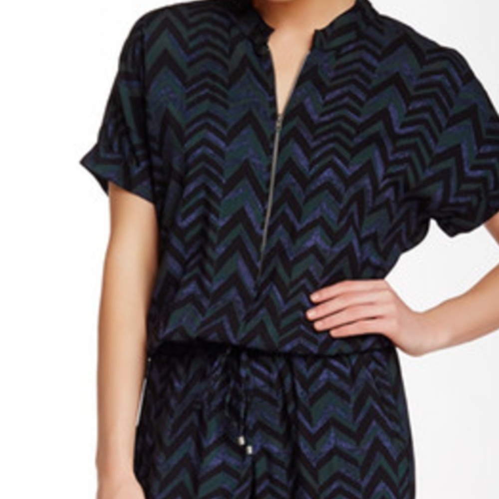 Splendid Zip Front Printed Jumpsuit