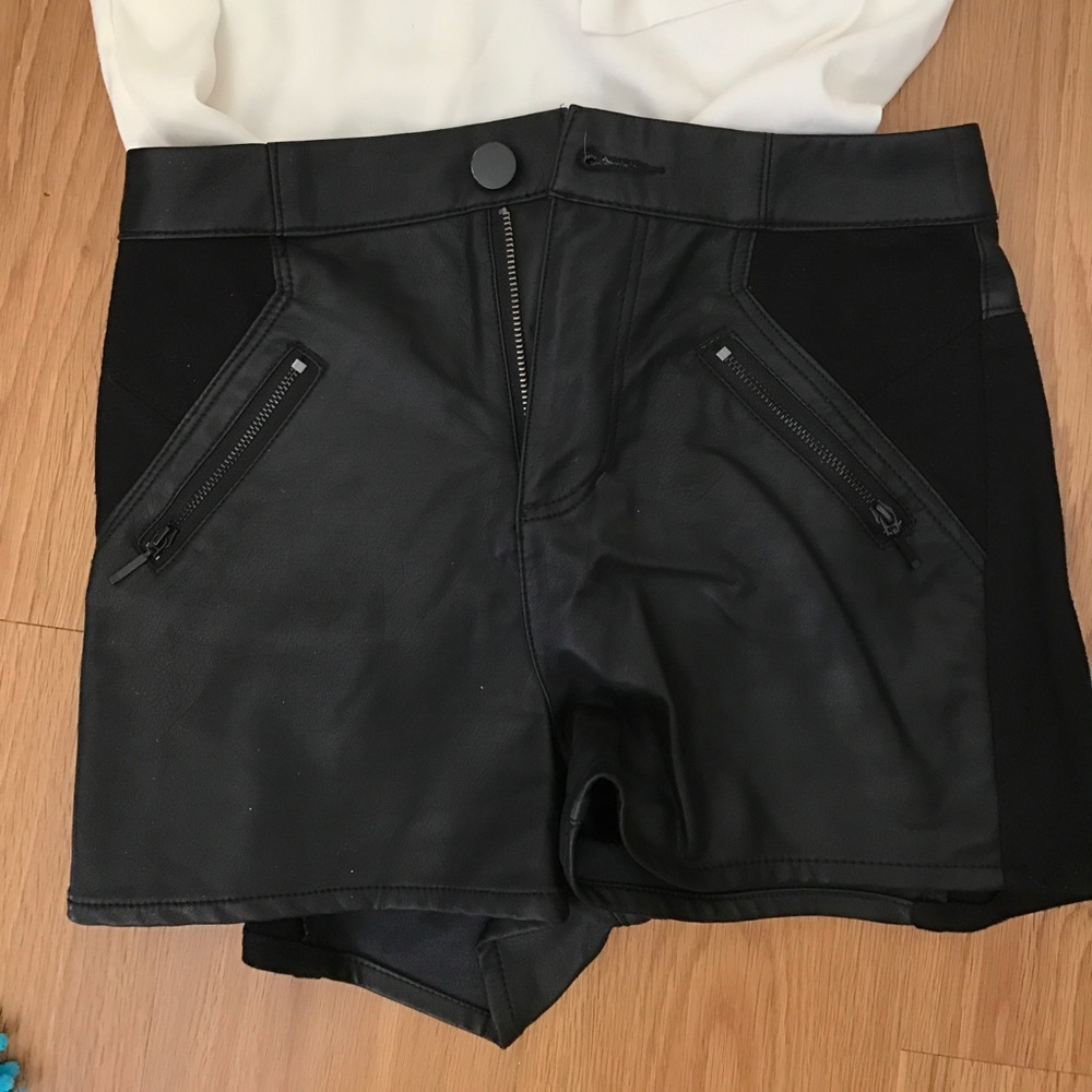 Leather shorts