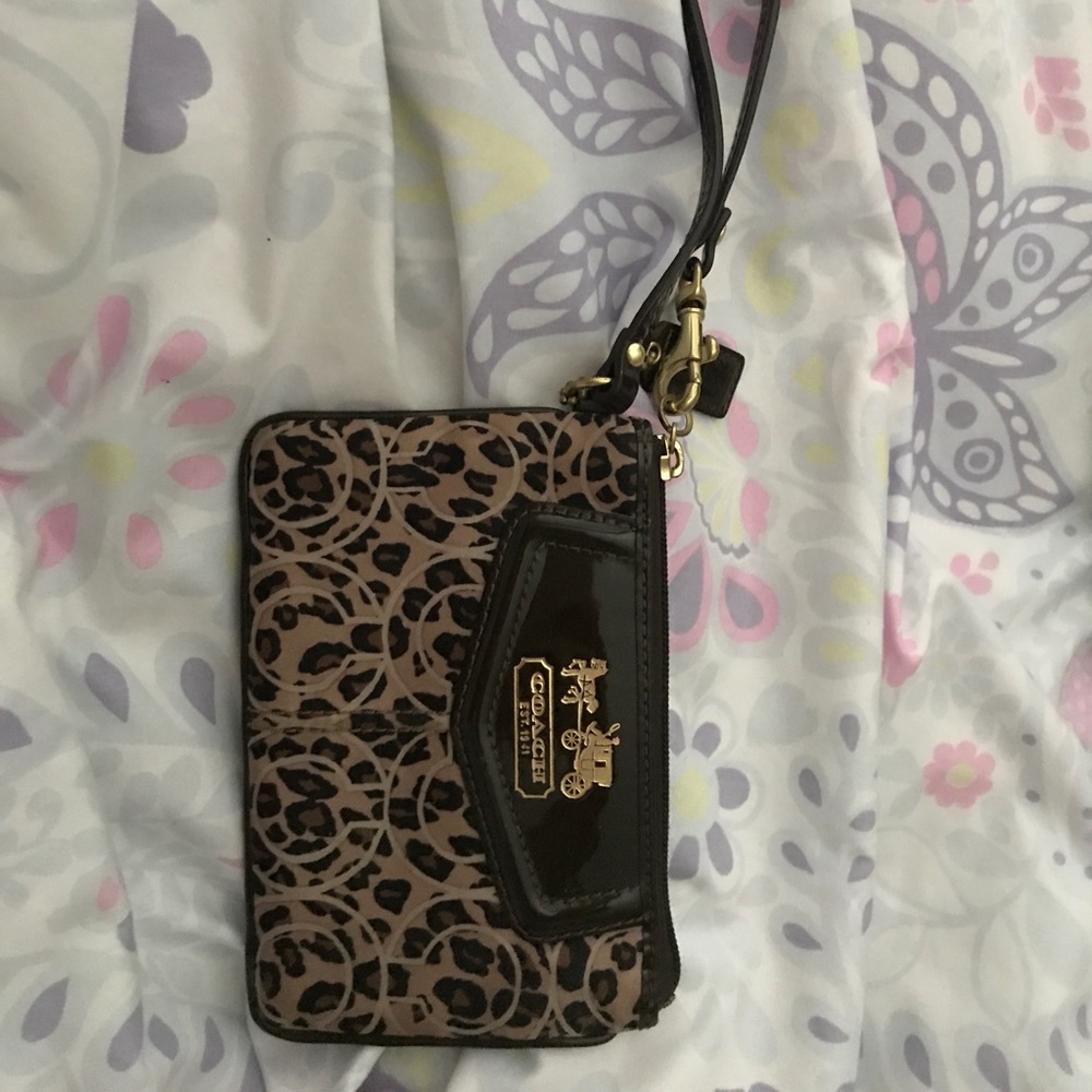 Cheetah Print Coach Wristlet