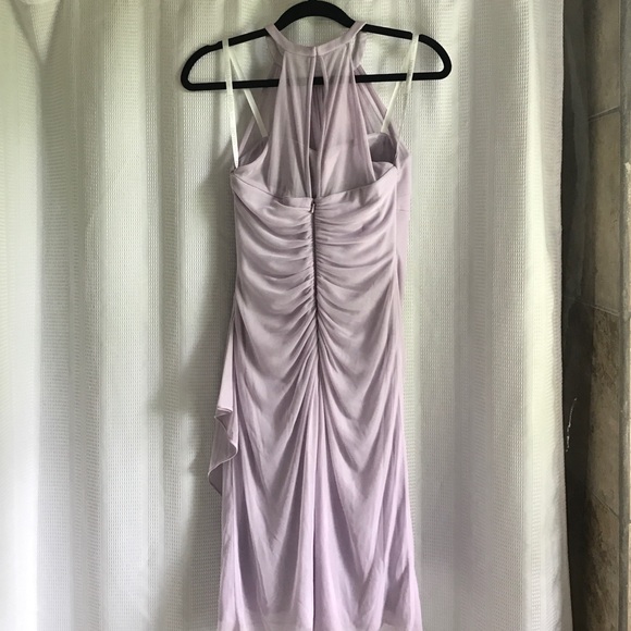 Davids Bridal SHORT MESH DRESS WITH SIDE CASCADE - Picture 3 of 4