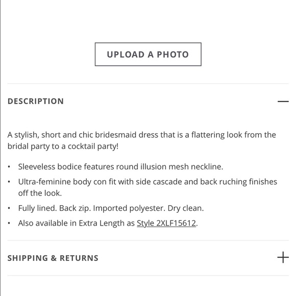 Davids Bridal SHORT MESH DRESS WITH SIDE CASCADE - Picture 4 of 4