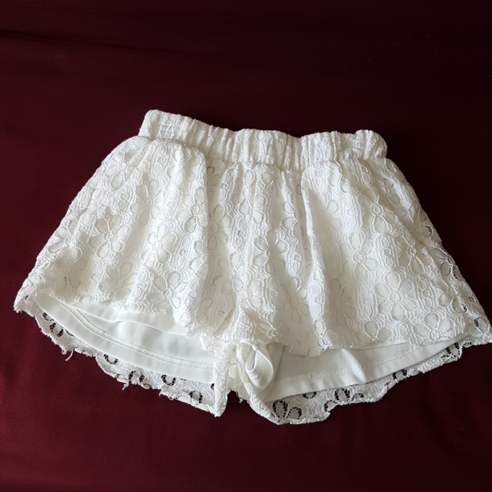 White Crocheted Shorts