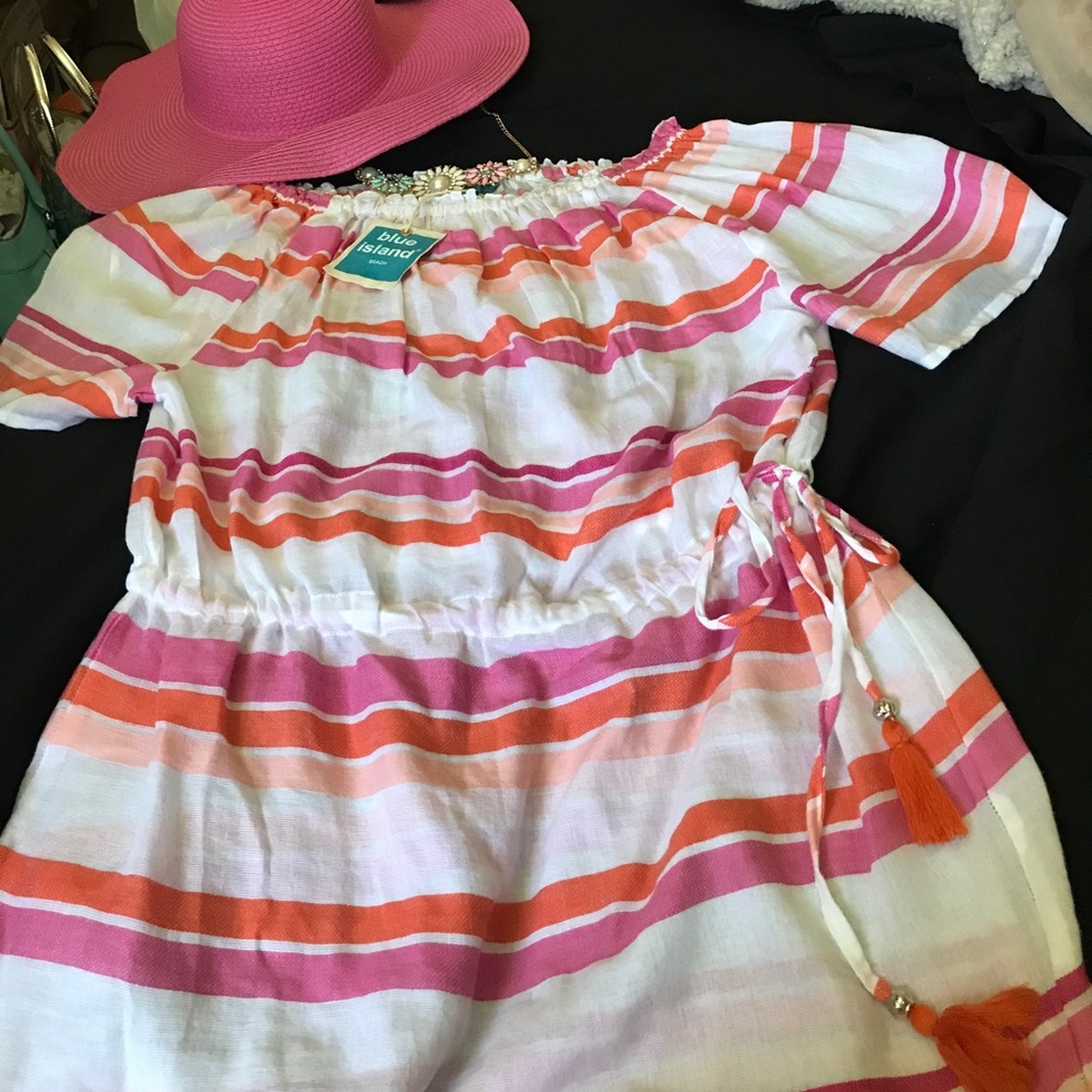 Sexy Blue Island Beach Coverup NWT