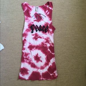 Tie die peace tank top