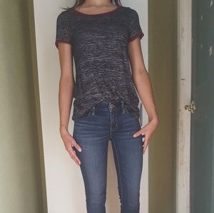 Long Heather Black T-shirt