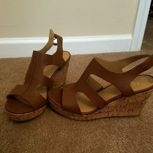 Franco Sarto Brown Wedges