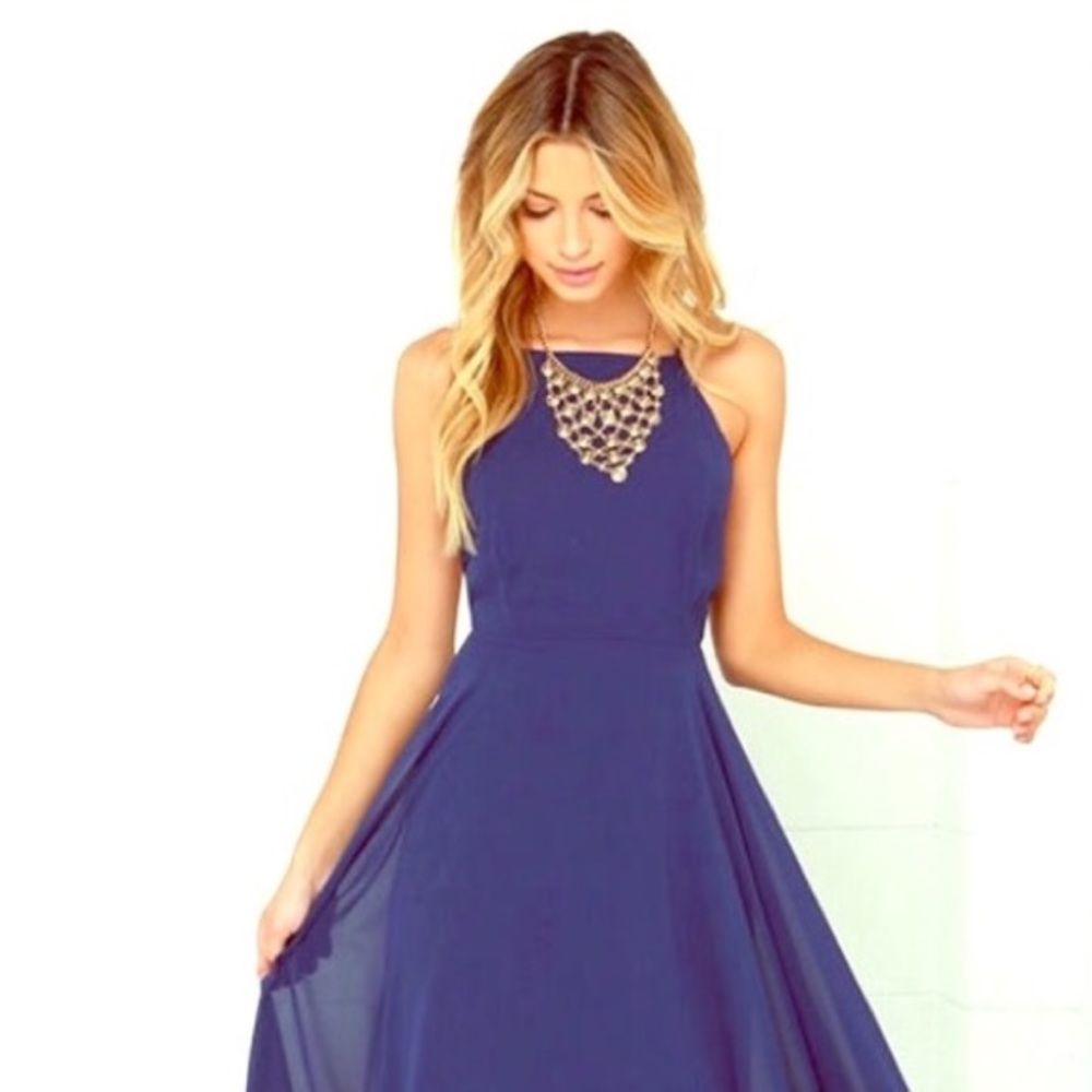 Lulu's Mythical kind of Love Navy blue dress