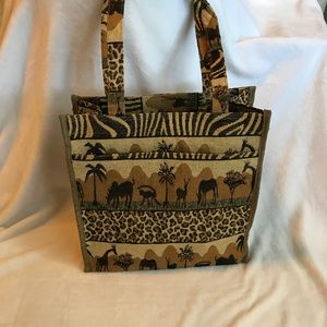 Jade African/Safari Canvas Tote/ Handbag