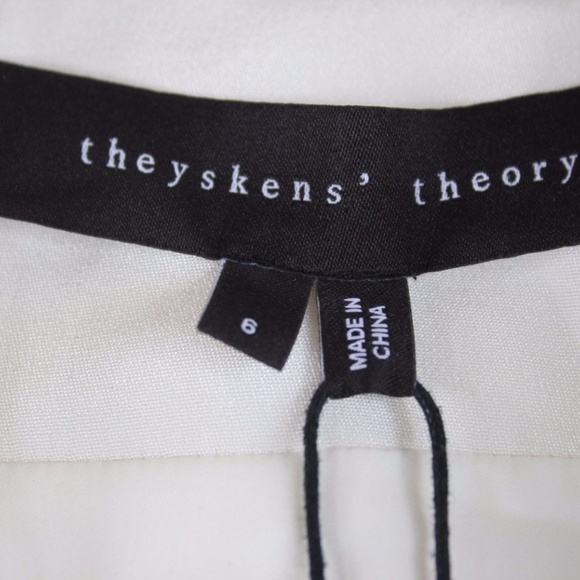 THEYSKENS THEORY WHITE BLAZER 100% SILK 1-BUTTON 6 - Picture 4 of 5