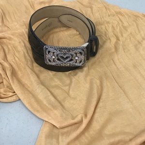 Brighton Patton Leather heart and bling belt P1SO