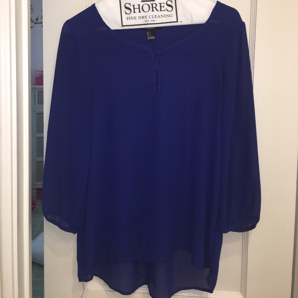Forever 21 blue simple blouse