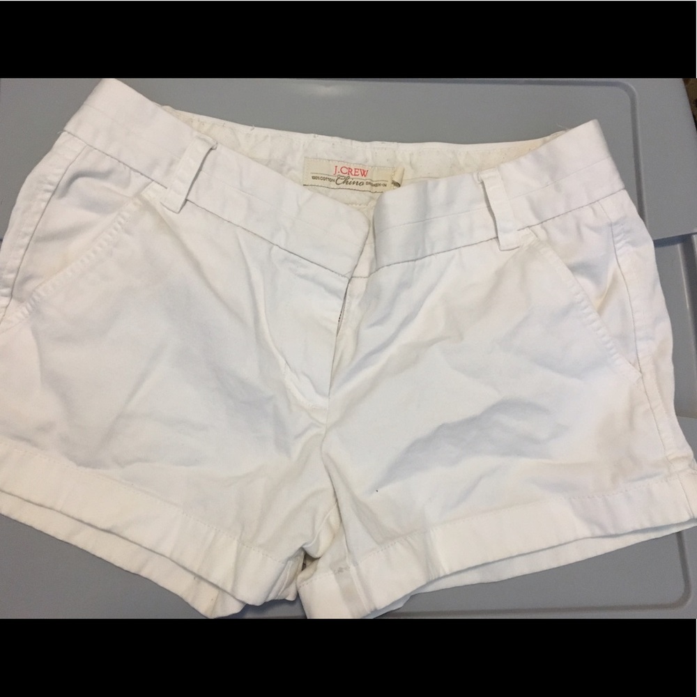 J crew white chino shorts 3" inseam size 2