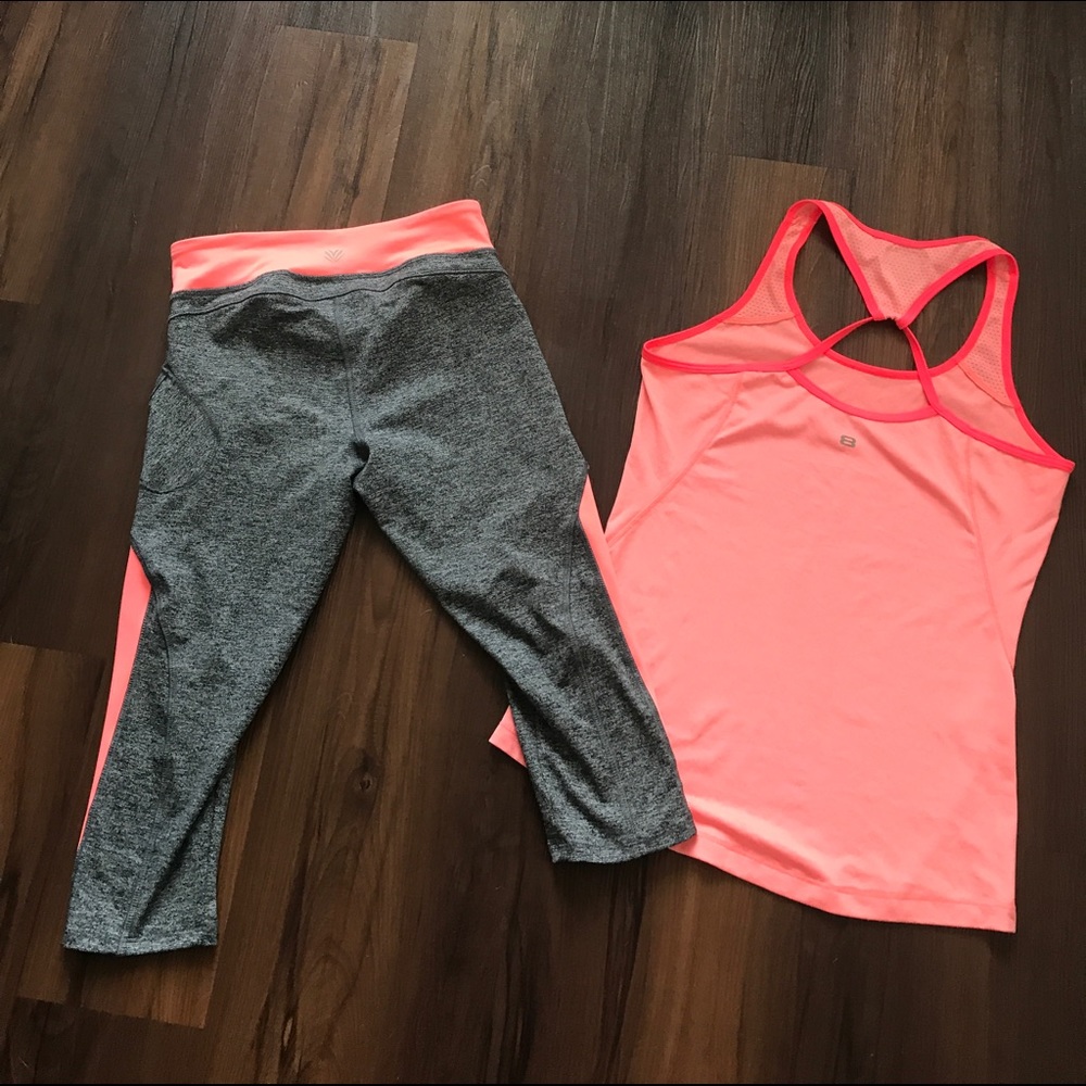 Coral & Grey workout outfit 💛💪