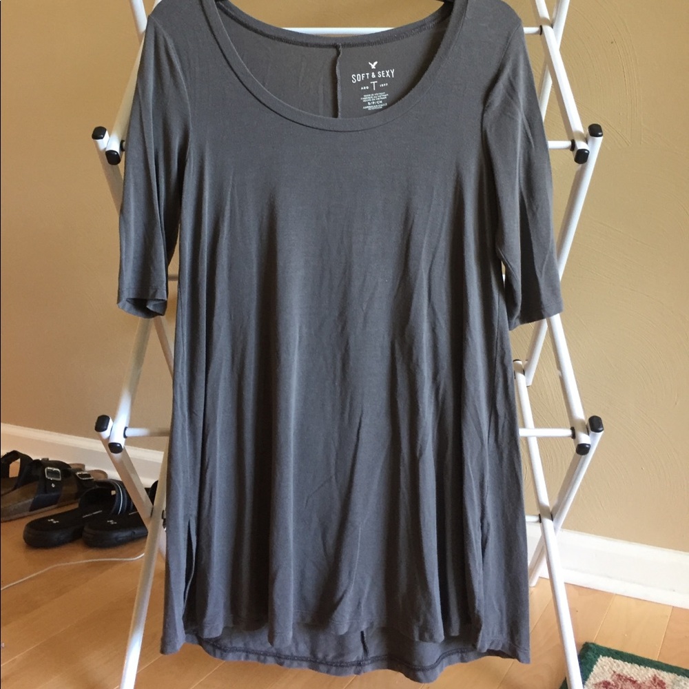 NWOT Long Grey Shirt