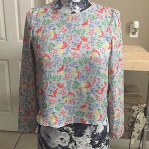 Zara silk floral blouse