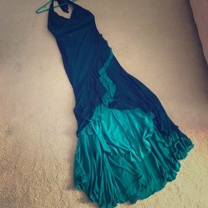 Teal mermaid style homecoming/prom dress