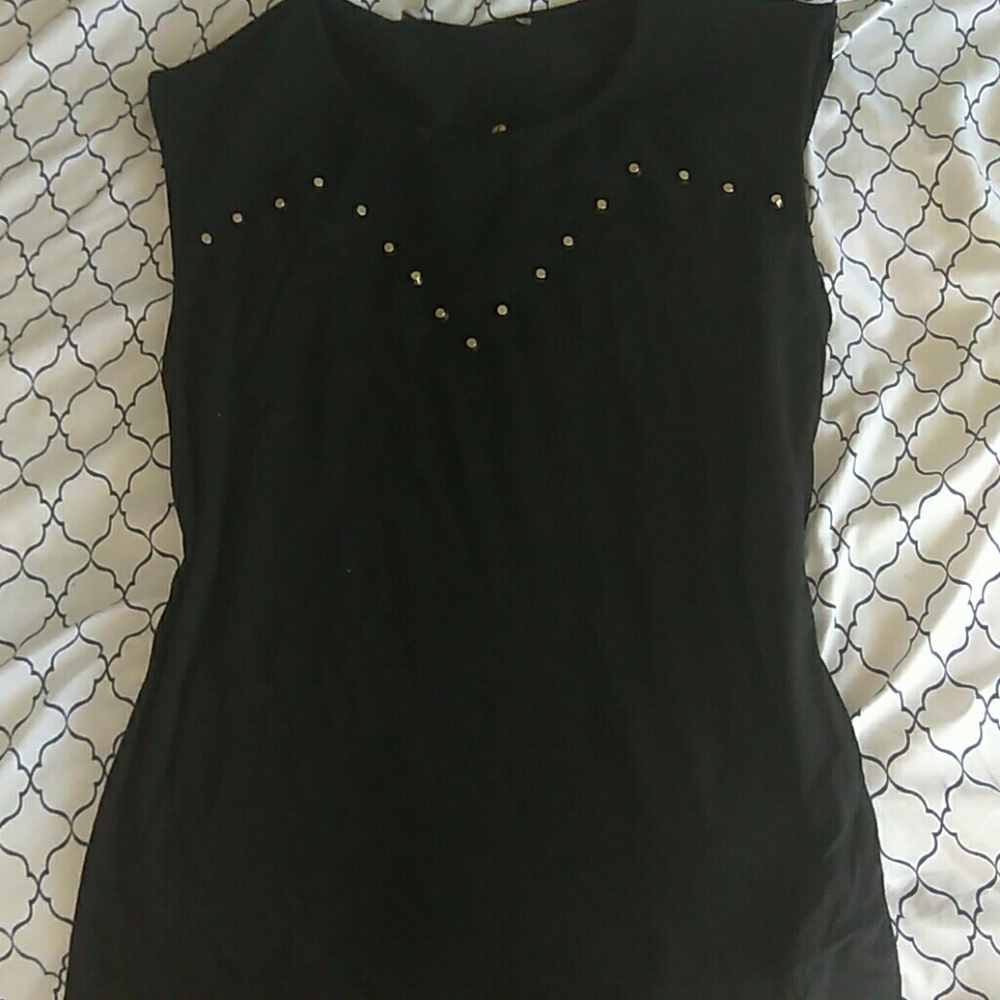 Black tank with gold studs