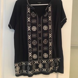 Never word lucky brand embroidered shirt