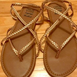 Billabong rose Gold Sandals, size 7, nwot!
