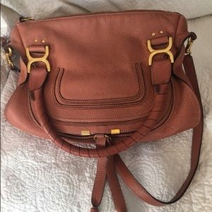 Chloe Marcie Pebbled Calfskin Leather Satchel