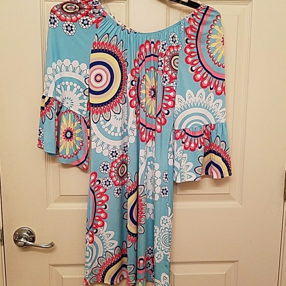 Turquoise Dress, On or Off Shoulder
