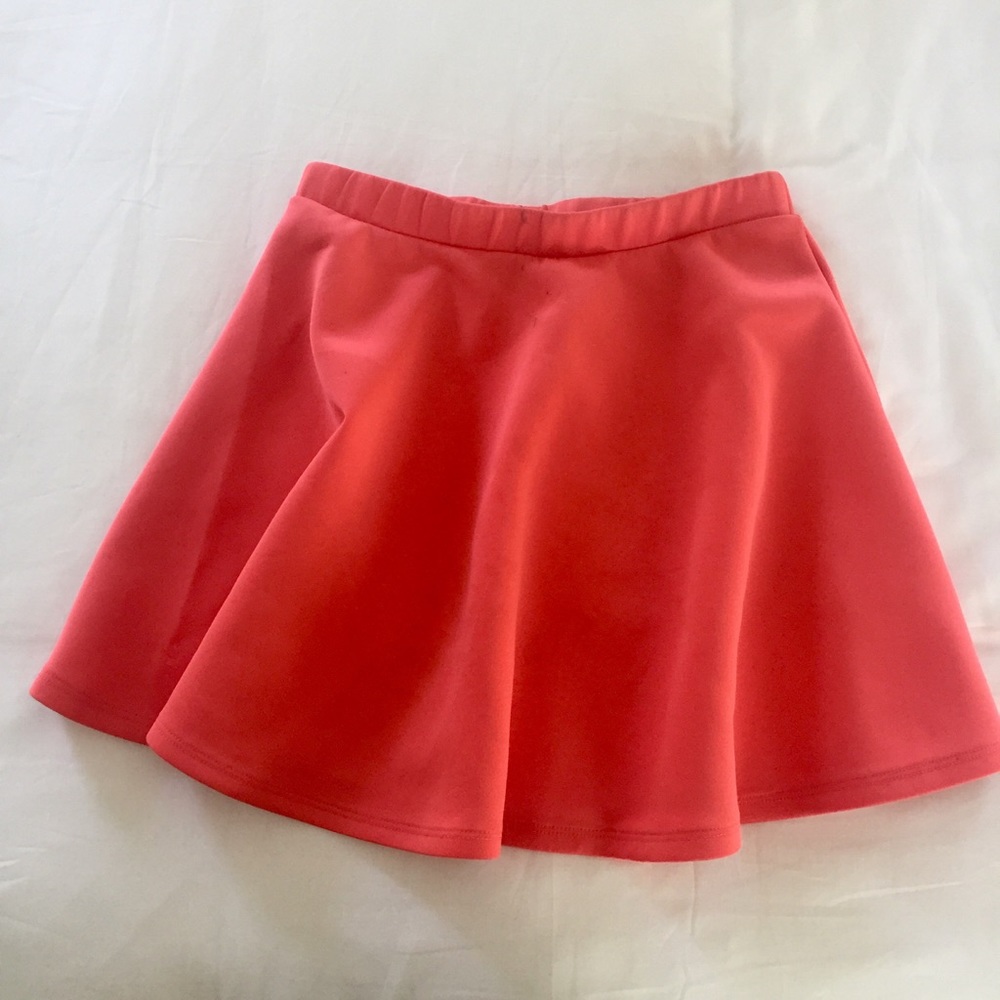 Red-orange skater skirt