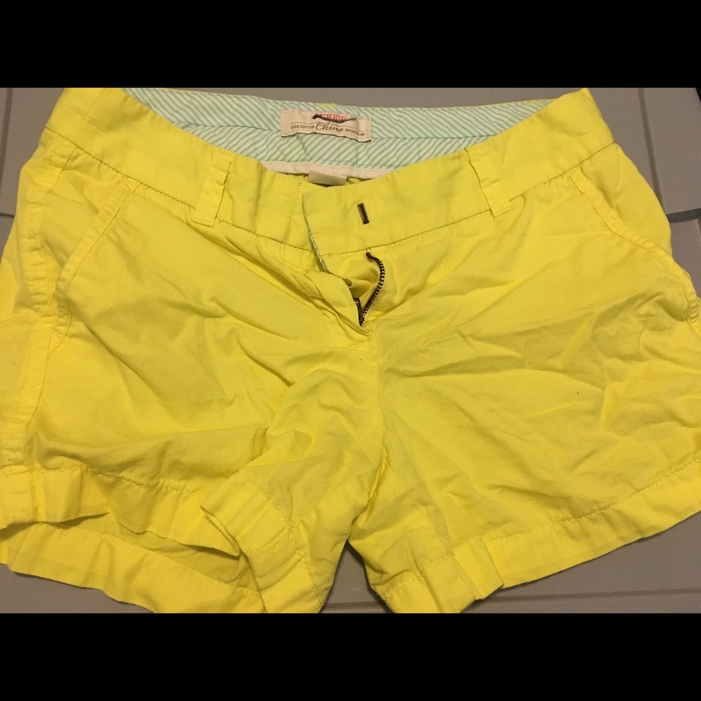 Bright yellow jcrew chino shorts size 2