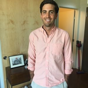 J.Crew men's slim button-up salmon color sz M