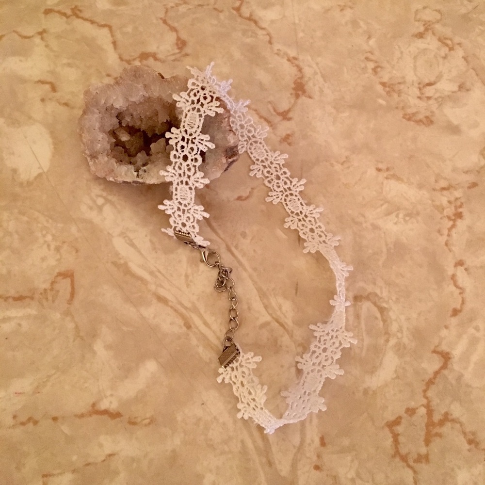 White Crochet Choker