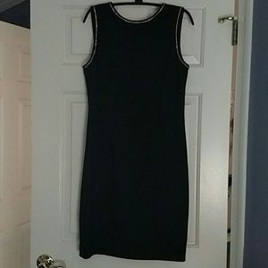 Black semi-sequined cocktail dress