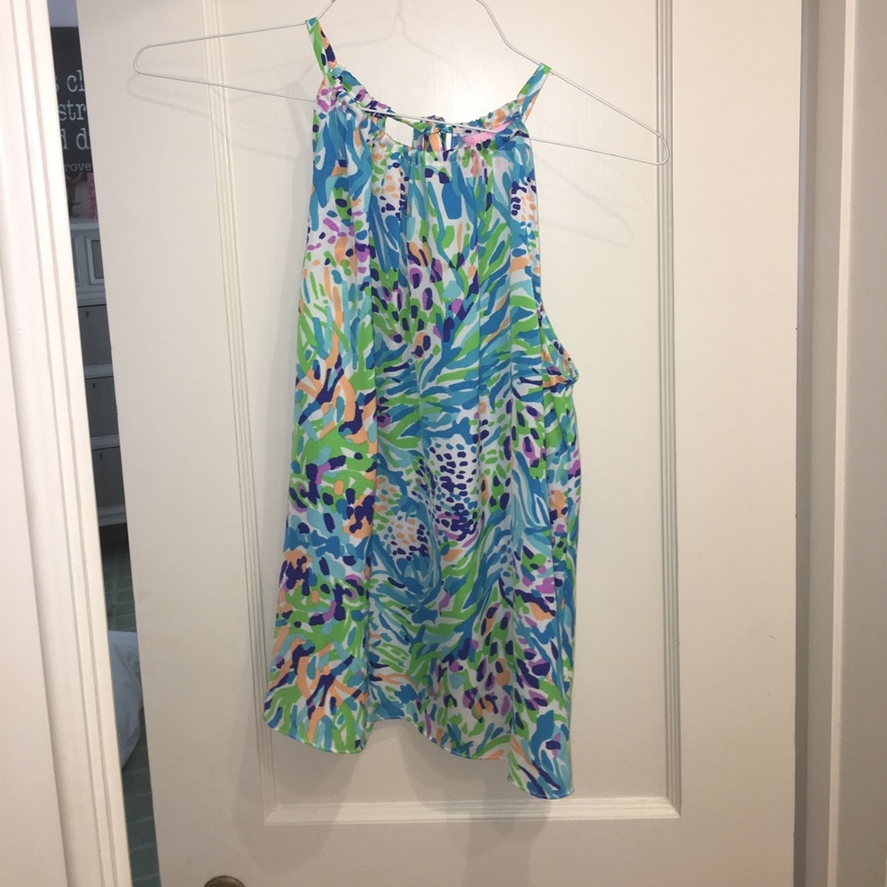 lilly pulitzer silk tank blouse
