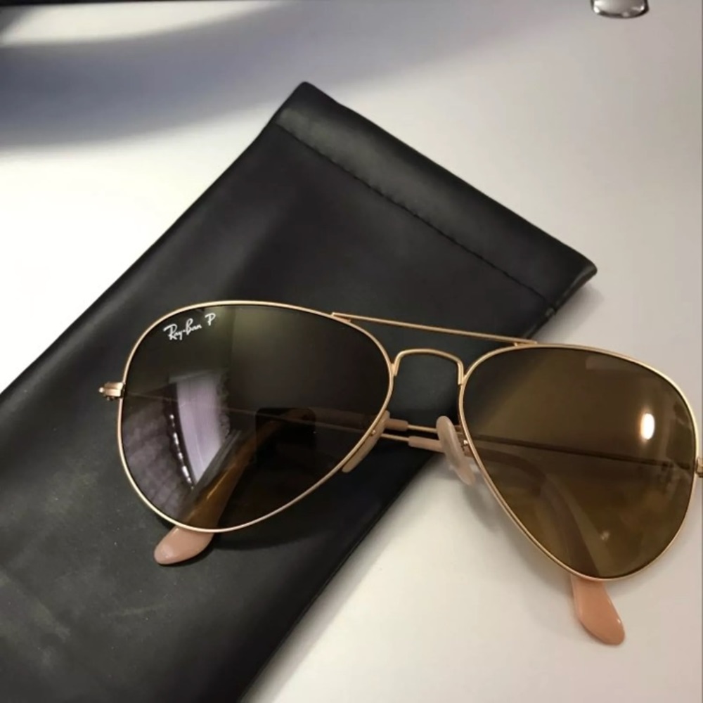 RayBan Aviators Matte Gold Polarized