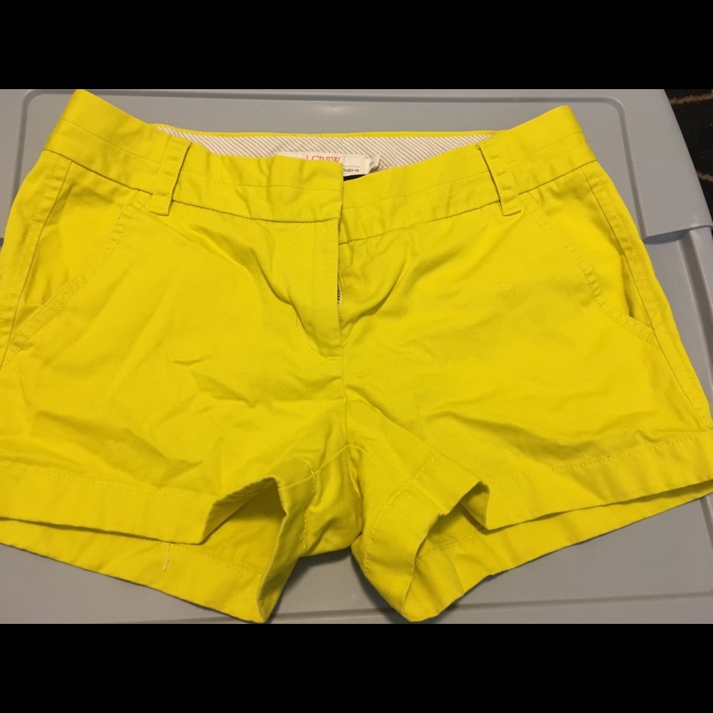 Yellow jcrew chino shorts size 2 with 3" inseam